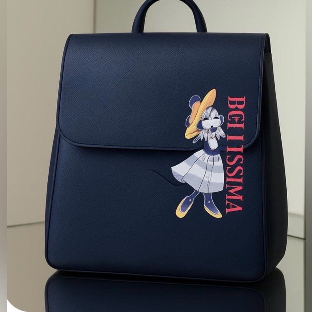 Minnie Mouse "BELLISSIMA"  Navy Blue Backpack-NWT